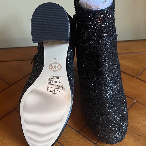 Michael Kors Black Sparkle Ankle Booties - Picture 2 of 7